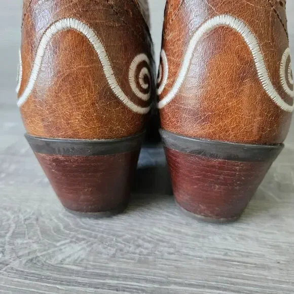 Ariat Shelleen Womens Western Leather Boots White Swirl Embroidery Size 7.5 - Picture 8 of 15